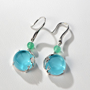 Very Thai gemstone earrings 925 Silver trend of the Korean character girls European fashion new Thai Silver Earring girl