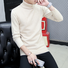 男士毛衣高领韩版潮学生纯色冬装青年修身保暖冬季套头针织衫线衣