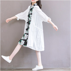 关鸠春夏新款薄外套中长款修身显瘦文艺棉麻开