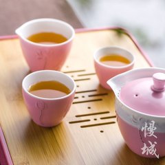 旅行茶具套装 功夫陶瓷茶具 布袋便携办公茶壶创意快客杯一壶三杯