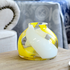 【卡莎慕 律动】简约现代办公桌彩色玻璃花瓶 创意家居饰品摆件