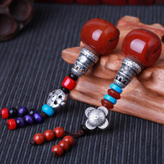 Red Buddha Tibetan agate Red Tees in the South head diamond Moon and stars Bodhi in the silver pagoda Buddhist prayer beads DIY accessories