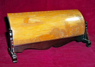 苏州名家 张泰中 《一船明月》 精品竹刻