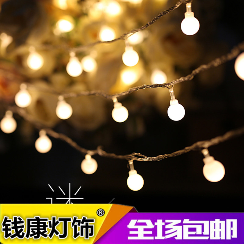 钱康LED小彩灯圆球灯闪灯电池新年婚庆节日圣诞装饰星星户外防水产品展示图4