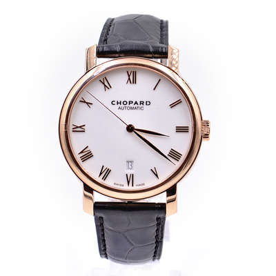 中古未使用chopard萧邦玫瑰金男士自动机械手表