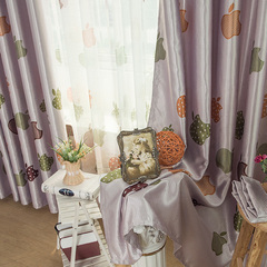 布兰朵 完美/新款加厚全遮光双面印花苹果图案卧室儿童房窗帘定制