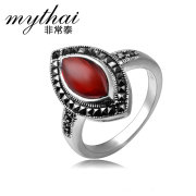 Taytay retro Ruby jewelry rings silver ring woman girl Korean version of the sleek, minimalist decoration ring