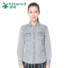 Hot ladies ' spring and autumn ladies denim shirt women's long boom xsy women of England 02H5701