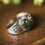 Natural Jasper finger ring 925 Silver Thai fashion Lady Europe and wind-ring new