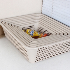 塑料长方形加厚收纳篮桌面收纳置物篮厨房浴室衣柜橱柜整理筐篮子