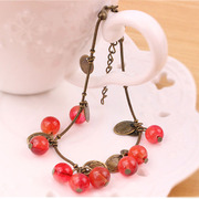 Cool na Western style jewelry retro glass sweet cherry gift beautiful bracelets 5101