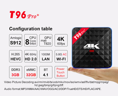 T96 Pro  安卓机顶盒 4K S912八核电视盒 安卓6.0 TV BOX 3G/32G