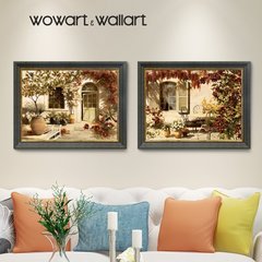WOWART 美式装饰画玄关沙发背景墙画餐厅书房欧式风景客厅装饰画