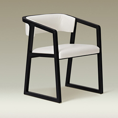聚美豪庭北欧餐椅简约实木餐桌椅咖啡椅水曲柳加皮椅子