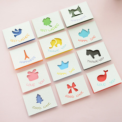 三年二班韩国创意折叠贺卡可爱带信封迷你圣诞生日祝福空白贺卡