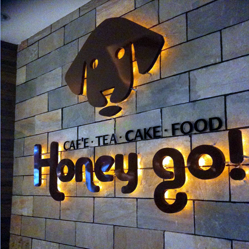 生锈字生锈背发光字镂空生锈灯箱制作仿古复古字铁板做旧门头招牌