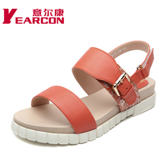 YEARCON/er Kang 2015 summer new real genuine sweet flats peep-toe shoes women sandals