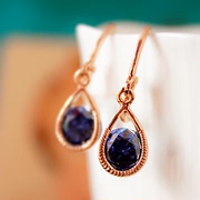 Rusa original jewelry card female with a blue sparkling cubic zirconia earrings earring does not fade