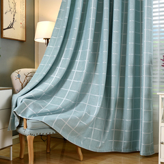 棉麻提花全遮光客厅卧室窗帘成品 纯色环保现代简约窗帘定制飘窗