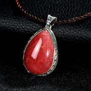 Thai-new limited edition red natural stone jewelry vintage national wind drop-shaped pendants pendant