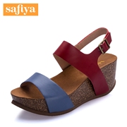 Sophia and summer leather Velcro Sandals Women's shoes high heel platform background mosaic SF52115049