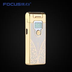 focus焦点USB充电打火机智能创意电弧个性防风点烟器超薄金属男