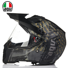 正品AGV碳钎维越野头盔男士 摩托车头盔跑盔拉力盔公路越野两用盔