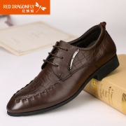 Red Dragonfly new genuine leather men's shoes autumn business casual plain colors fashion men's shoes