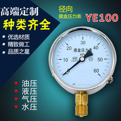 膜盒压力表YE100 精度2.5级 微压氧气液压 标准螺纹M20*1.5 正品