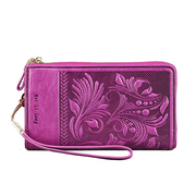 Beautiful Dragon original folk style high grade top layer leather purse leather ladies clutch bag embossed bag