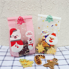 烘焙包装 圣诞节圣诞老人雪人平口曲奇袋 牛轧糖果西点饼干袋50只
