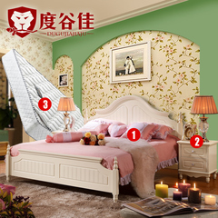 度谷佳卧室家具 韩式田园双人床 简约欧式公主床实木婚床组合套装