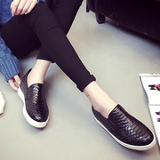 Spring/summer 2016 Lok Fu shoes women platform lazy pedal flat round head platform shoes Korean leisure wave shoes