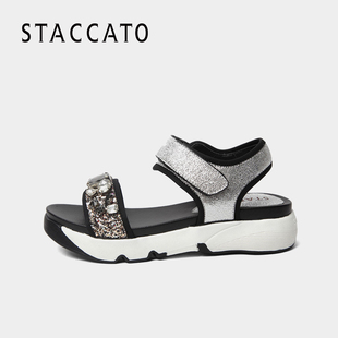 prada bl0838 2ao6f0572泥灰色 STACCATO 思加圖夏季魔術貼厚底運動女涼鞋F6101BL6 prada018