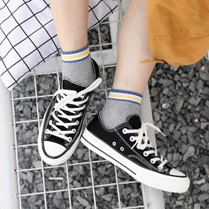 喵兔韩国春夏透气正品全棉女袜运动小白鞋短袜收口运动船袜板鞋袜