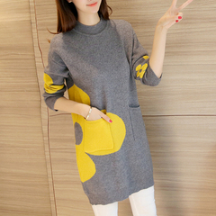 2017春装新款韩版半高领纯色中袖打底衫弹力薄针织衫五分袖毛衣女