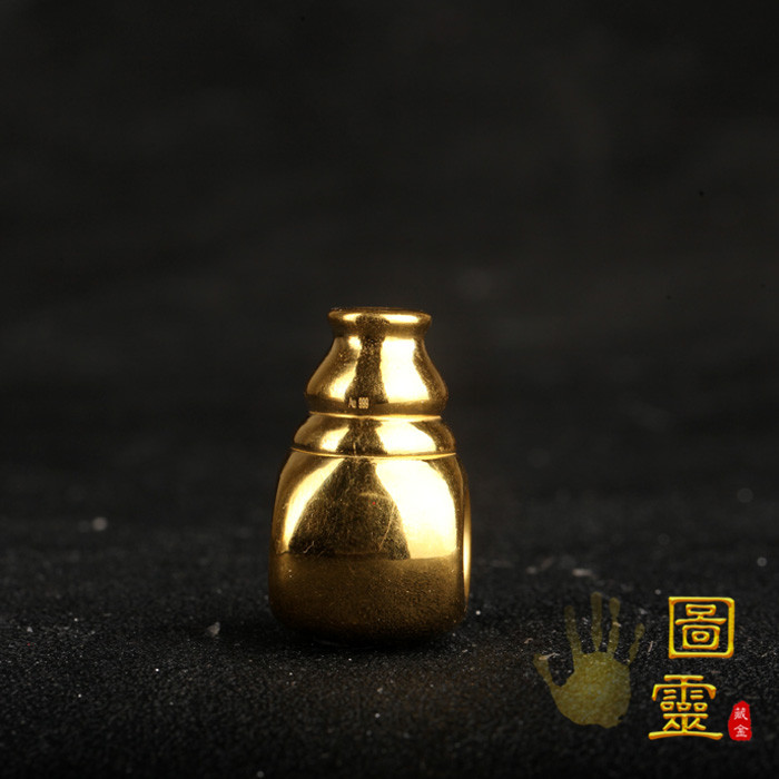 足金佛头三通佛塔 3d硬金24k黄金素/光面一体藏式纯金佛头10-20mm
