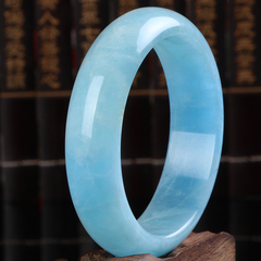 Treasure rare high ice crystal aquamarine bracelet women''s natural moisturizing hand ring collectible the Valentine''s gift