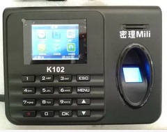 密理ML-K102 指纹考勤机 打卡机 彩屏免软件 T9汉子输入