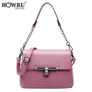 2015 new autumn and winter knit material chain shoulder strap lock slung female fashion personality baodan shoulder bag