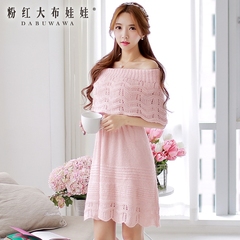 2015 summer dress pink large dolls new tide ladies shawls, waist slimming dresses