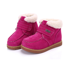 百丽男女童短靴2016秋冬新款皮靴儿童低靴中童加绒加厚保暖靴子