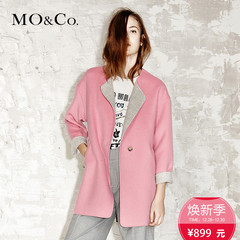 MO&Co.茧型毛呢大衣女中长款欧洲站圆肩一粒扣外套MA153OVC21moco