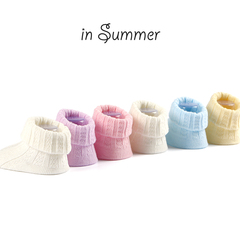 春秋夏季婴儿袜子棉袜0-6-12个月新生儿中筒袜透气网眼松口宝宝袜