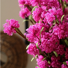 PE仿皮花高档仿真花韩式卷边小菊 假花塑料花装饰花家居装饰插花