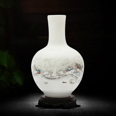 纪念品中国风复古书房插花品味瓷器点缀精致背景墙摆件小花瓶瓷瓶