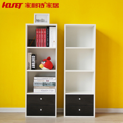 四层书柜书架带抽屉置物架简易书柜自由组合书橱木质客厅储物柜子