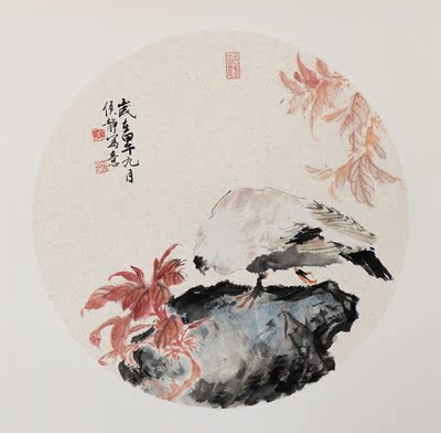 侯静《秋色》学院派新锐美女画家,精致小品.