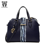 Wanlima/million 2015 new handbags for fall/winter shopping malls with the ladies bags leather contrast color handbag