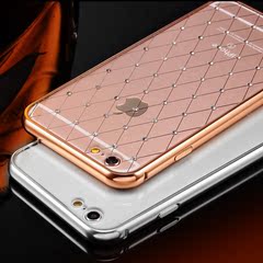 iphone6s Plus手机壳5.5带后盖水钻保护套苹果6 plus金属边框镶钻